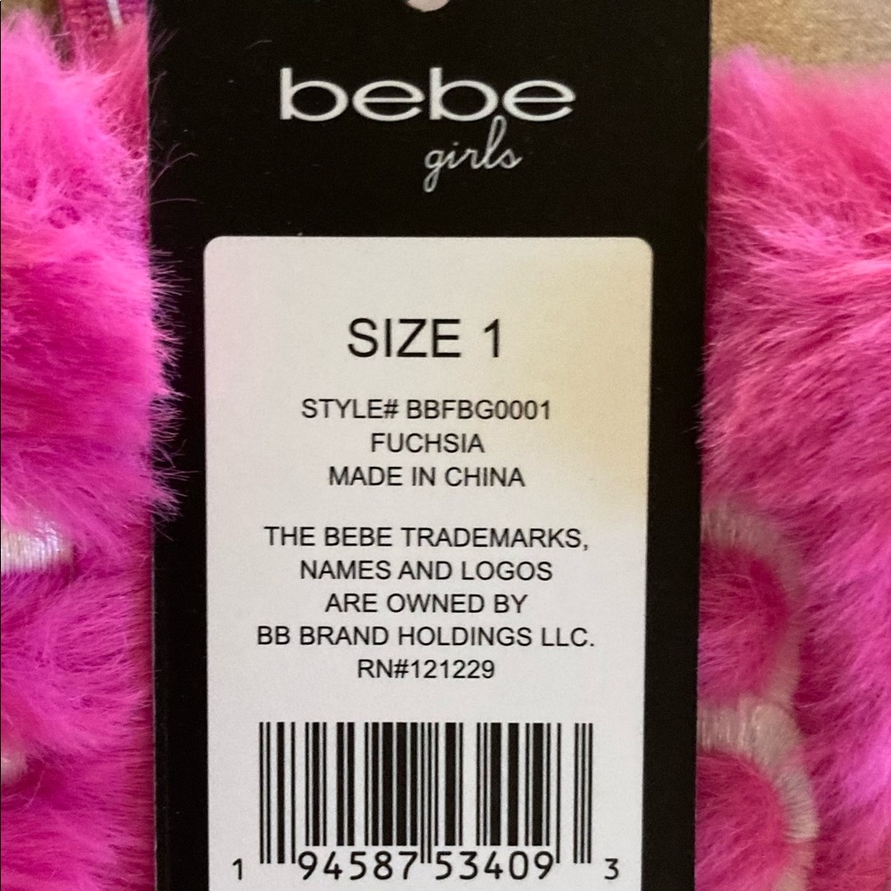 Bebe Furry Slides Size 1 - Picture 7 of 12